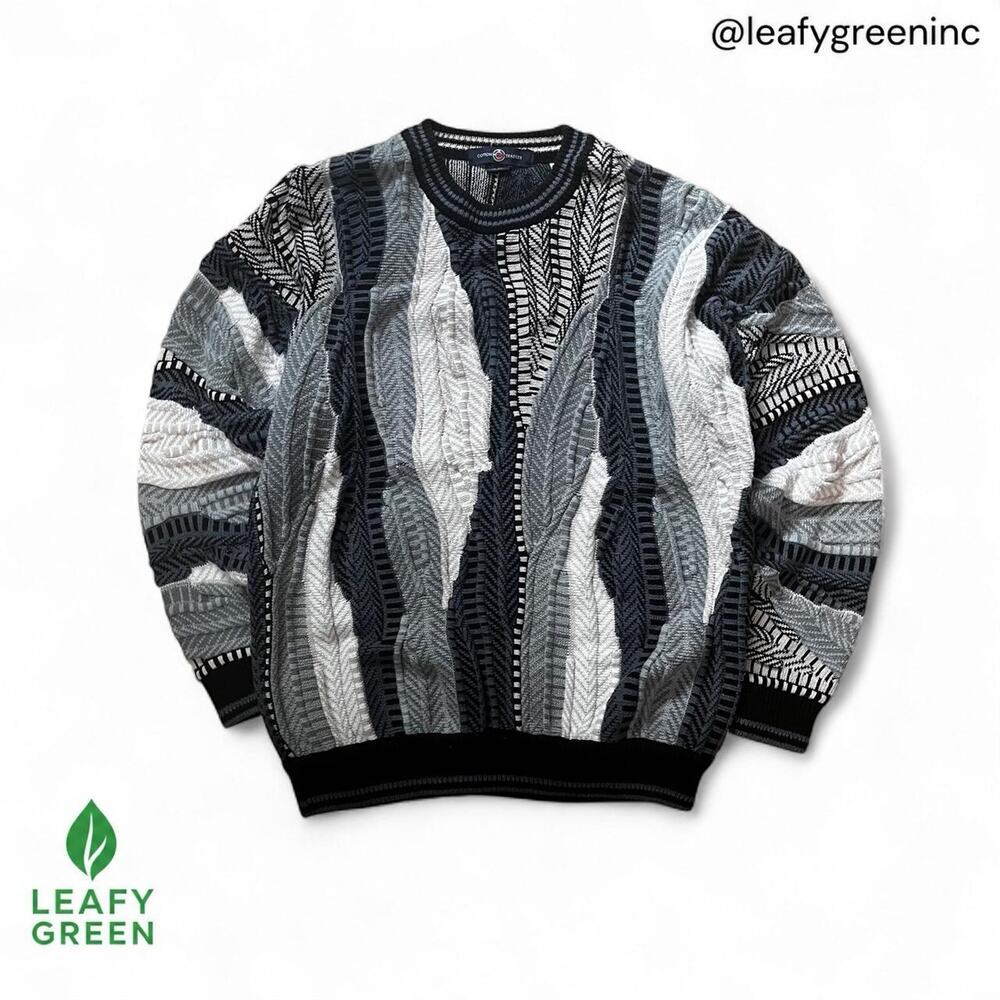 Coogi Original Blues Tundra Style Cotton Traders Knit Sweater us sz L